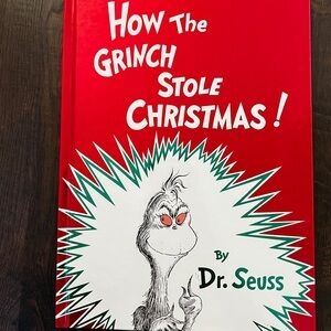 Dr. Seuss Red Hardcover — The Grinch Cover with White & Green Accents